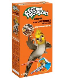Корм Веселый Попугай с отборным зерном для средних попугаев