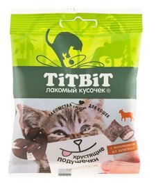 Лакомство для кошек TiTBiT Хрустящие подушечки с паштетом из ягнёнка