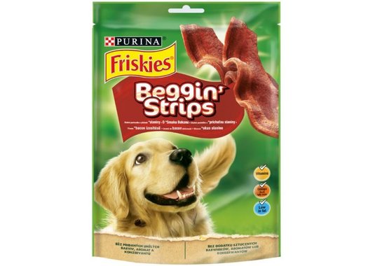 Лакомство Friskies Beggin’ strips для взрослых собак, с ароматом бекона - фото