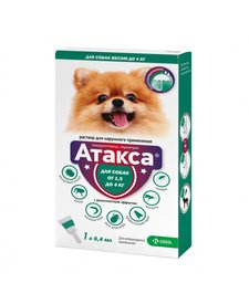 Капли для собак АТАКСА от блох, вшей, власоедов (до ) 0,4мл