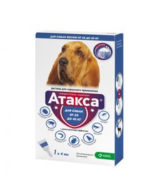Капли для собак АТАКСА от блох, вшей, власоедов (свыше 25кг) 4,0мл