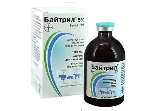 Антибиотик Байтрил, 5%, фл. 100 мл, (1 мл) - фото