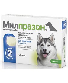 Милпразон таблетки для собак весом более 5 кг от гельминтов (1 таб)