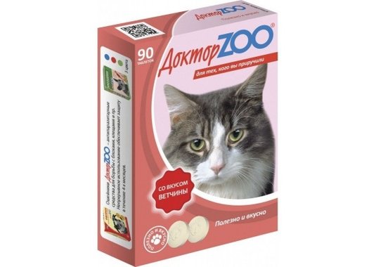 Доктор ZOO витамины для кошек, ветчина - фото