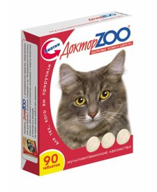 Дoктор ZOO витамины для кошек "Здоровье кожи и шерсти", 90 таб.