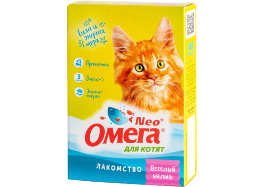 Омега Neo+ Витамины для котят пребиотик+таурин Веселый малыш, 60 таб. - фото