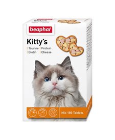 Beaphar Kitty`s Mix витаминизированное лакомство-сердечки для кошек с таурином, биотином, протеином и сыром